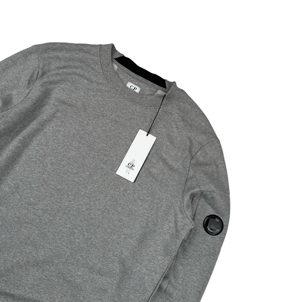 CP Company Grey Cotton Lens Viewer Crewneck - Medium