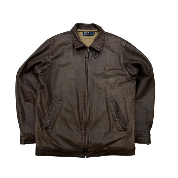 Ralph Lauren Brown Heavyweight Leather Jacket - Medium