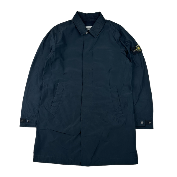 Stone Island 2015 Navy Micro Reps Trench Coat - Large