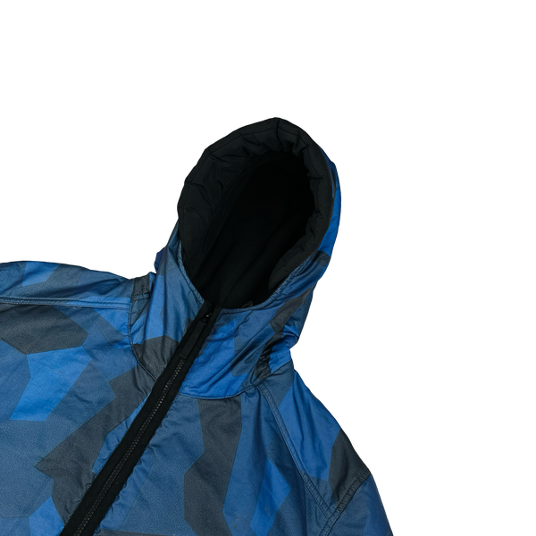 Stone Island 2012 Blue Fleece Lined 30th Anni Camo Reflective Jacket - XXL