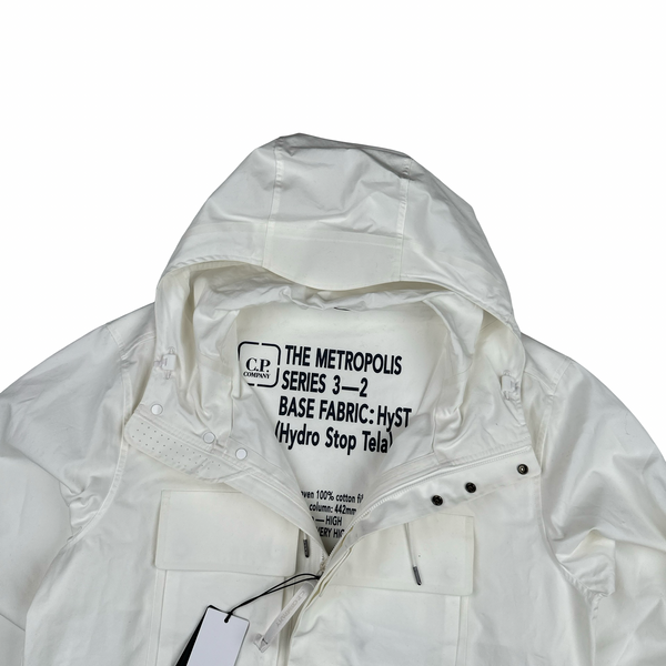 CP Company Metropolis Series White Smock Hydro Stop Tela Jacket - Medium