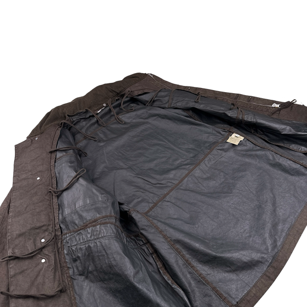 Stone Island 2004 Vintage Brown Lino Flax Nylon Blend Jacket - XL