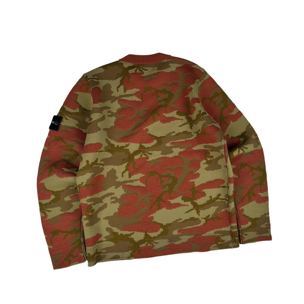 Stone Island 2022 Heritage Camo Crewneck Wool Knit Jumper - Medium
