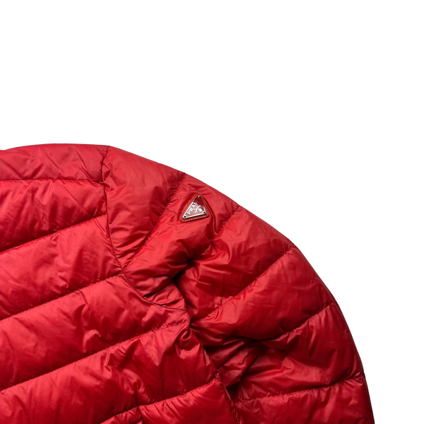 Prada Red Zipped Triangle Logo Puffer Jacket - Medium