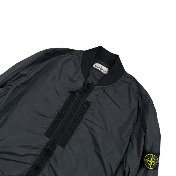 Stone Island 2017 Black Garment Dyed Crinkle Reps Jacket - Large