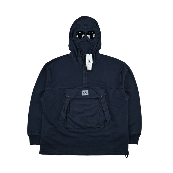 CP Company x Palace Navy Spellout Goggle Hoodie - XL