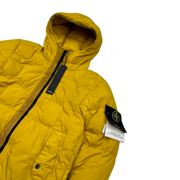 Stone Island 2018 Yellow Down Filled Crinkle Puffer Jacket - Small