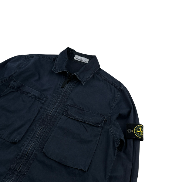 Stone Island 2018 Navy Cotton Zipped Overshirt - Medium