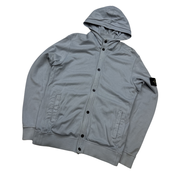 Stone Island Grey 2014 Buttoned Hoodie - Large