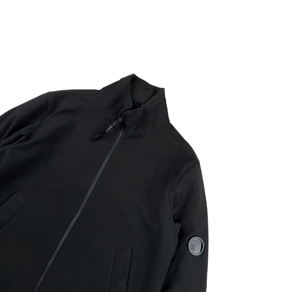 CP Company Black Soft Shell Bomber Jacket - Large