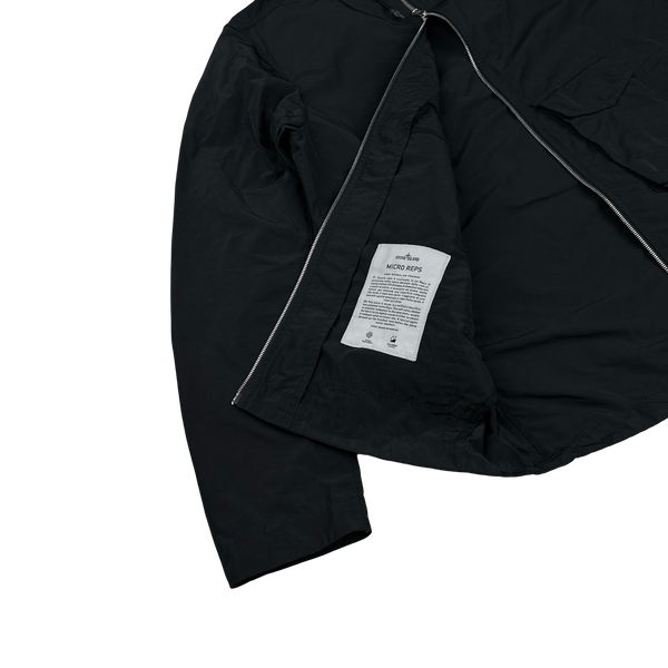Stone Island 2021 Black Micro Reps Parka Jacket - Large