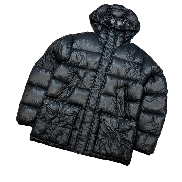 CP Company Dark Grey D D Shell Goggle Puffer Jacket - Medium