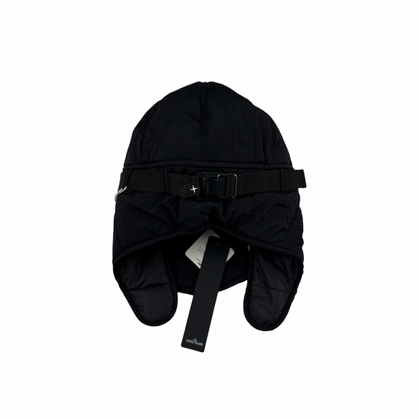Stone Island 2022 Black Econyl Nylon Metal Face Cover Hat - XL