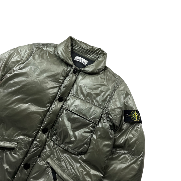 Stone Island Grey Pertex Quantum Y Down Puffer Jacket - Small