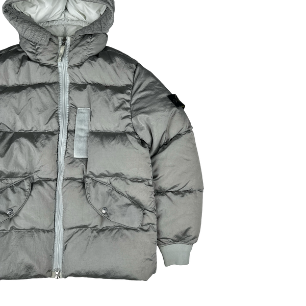Stone Island 2022 Grey Nylon Metal Econyl Down Puffer Jacket - Medium