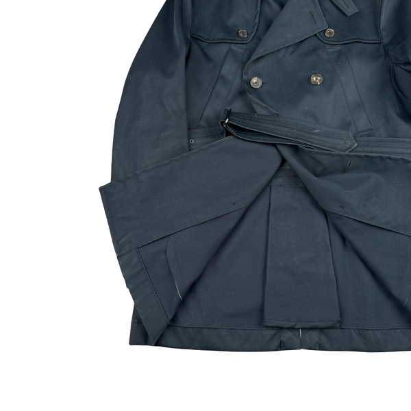 Salvatore Ferragamo Navy Trench Coat Jacket - Large