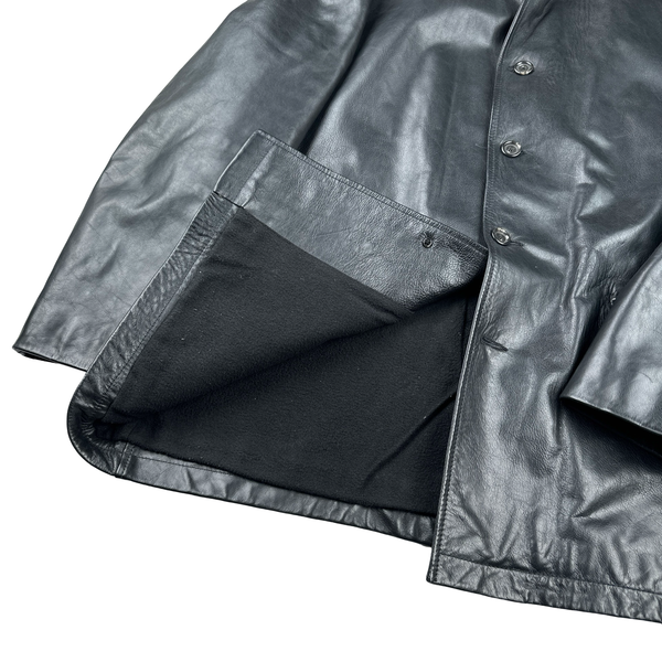 Ralph Lauren Wool Lined Heavyweight Leather Jacket - Large