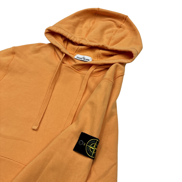 Stone Island 2020 Orange Cotton Pullover Hoodie - XL
