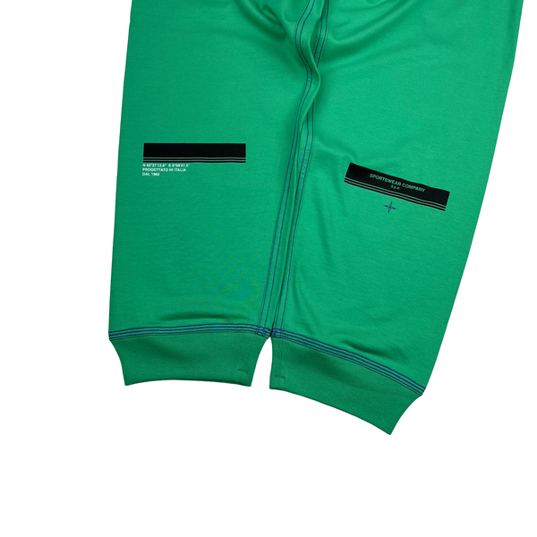 Stone Island 2021 Green Spellout Details Cotton Joggers - Large - XL