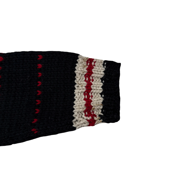 Ralph Lauren Wool Cable Knit Zipped Folk Style Flag Jumper - Medium