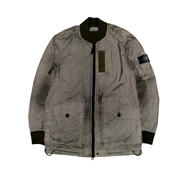 Stone Island 2016 Green Pixel Reflective Bomber Jacket - Medium