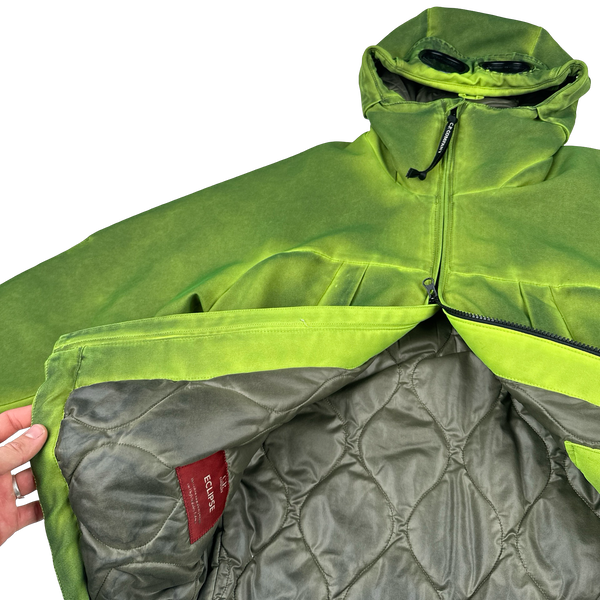 CP Company Green Eclipse Zipped Softshell Goggle Jacket - Medium