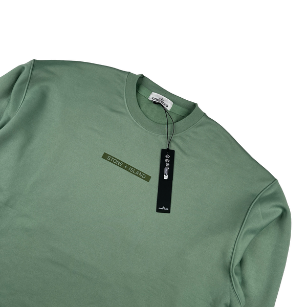 Stone Island 2022 Green Spellout Crewneck Jumper - 3XL