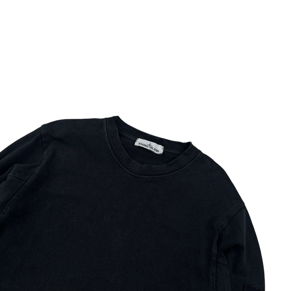 Stone Island 2015 Black Cotton Crewneck Jumper - Medium