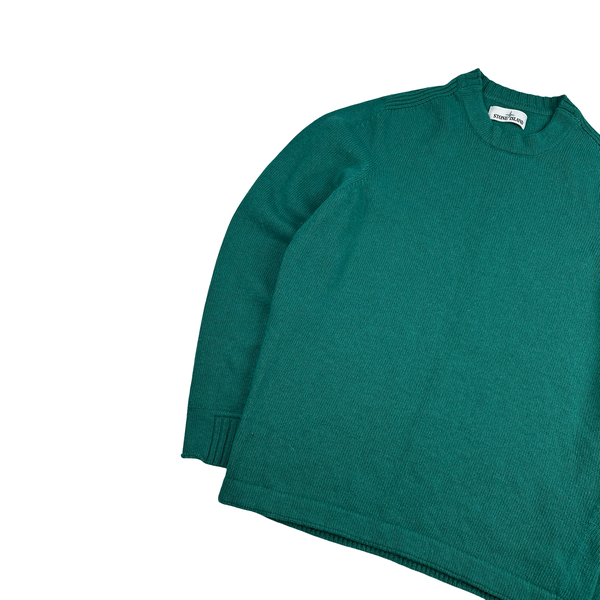 Stone Island Turquoise Wool Crewneck Jumper - XL