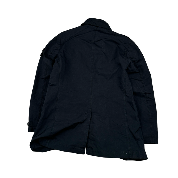 Stone Island 2019 Black David TC Garment Dyed Double Breasted Jacket - Medium