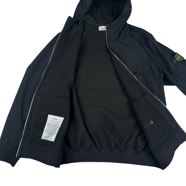 Stone Island 2017 Black Hooded Soft Shell Jacket - XXL