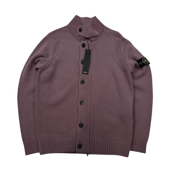 Stone Island 2018 Pink Thick Wool Zipped Jumper - Large