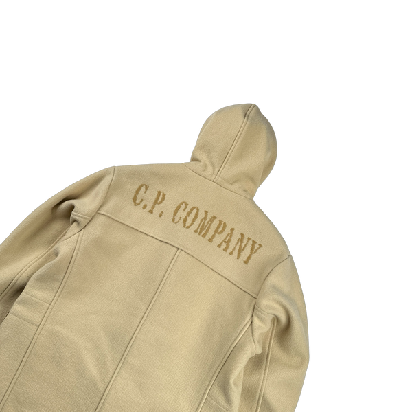 CP Company Tan Wool Spellout Watch Viewer Duffle Jacket - Large