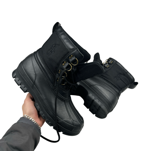 Ralph Lauren Polo Black Winter Laced Boots - UK 9