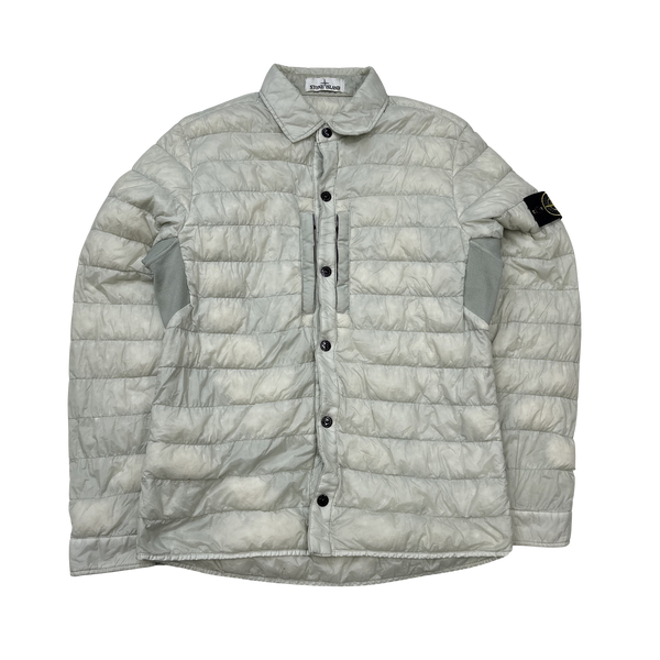 Stone Island White Micro Yarn Down Overshirt - Medium