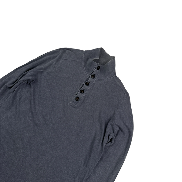 CP Company Grey Quarter Buttoned Pullover Knit Jumper - Large