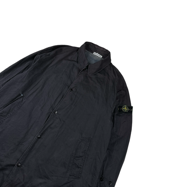 Stone Island Vintage Long Raso Gommato Reflective Collar Jacket - XL