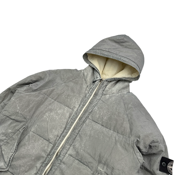 Stone Island AW2000 Hooded Silver Pure Metal Shell - Medium