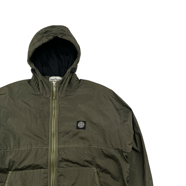 Stone Island 2019 Khaki Nylon Metal Watro Ripstop Zipped Jacket - Medium