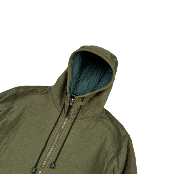 Stone Island 2010 Green Reversible Nylon/Cotton Hooded Jacket - XL