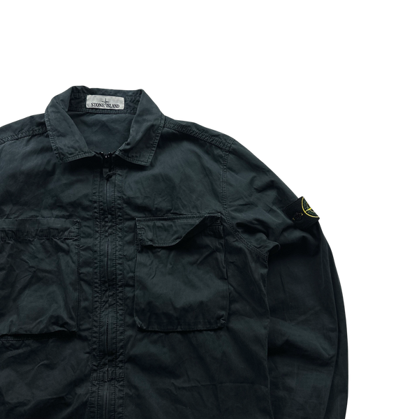 Stone Island 2018 Navy Cotton Zipped Overshirt - Medium
