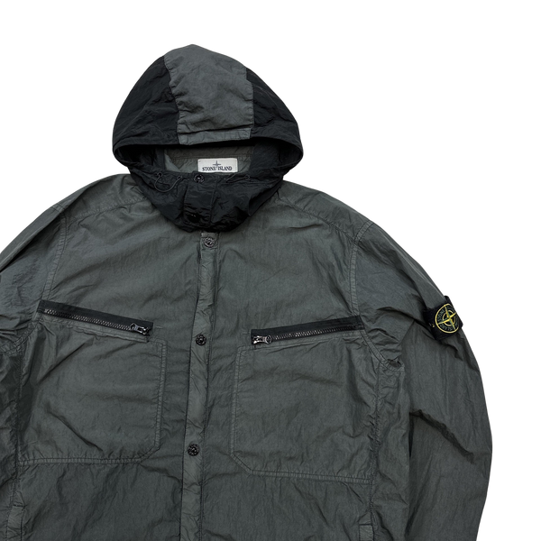 Stone Island 2015 Grey Nylon Metal Hooded Overshirt - XXL