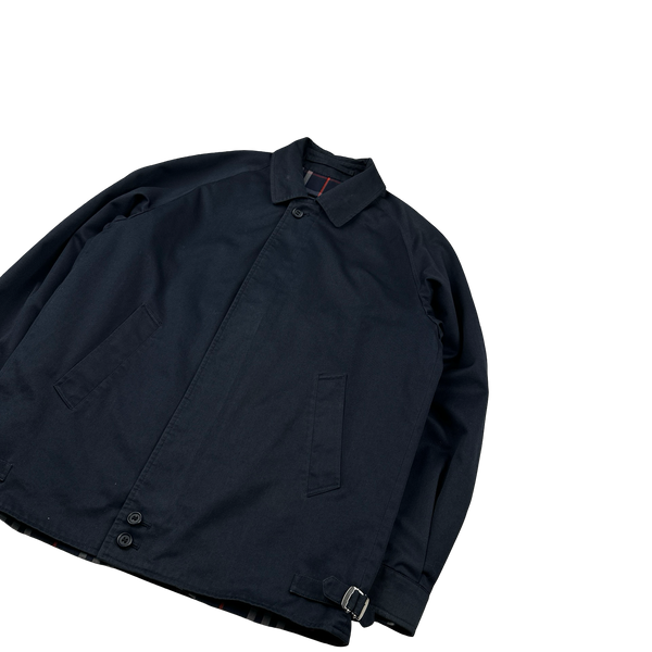 Burberry Nova Check Lined Navy Harrington Jacket - Small
