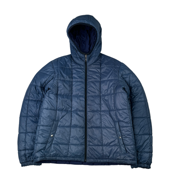 Prada Blue Reversible Triangle Tab Zipped Puffer Jacket - XL