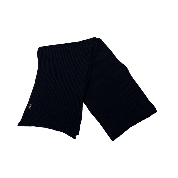 Stone Island Navy Wool Ribbed Scarf
