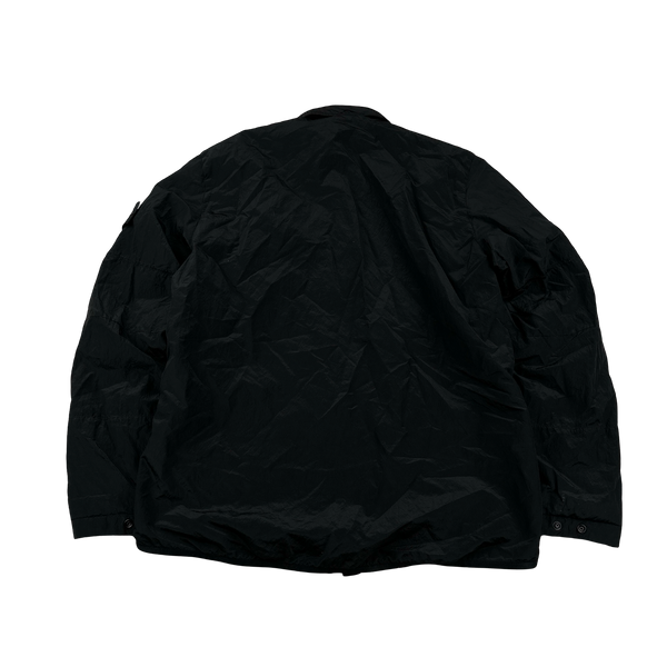 Stone Island 2018 Black Shimmer Nylon Metal Overshirt - Large