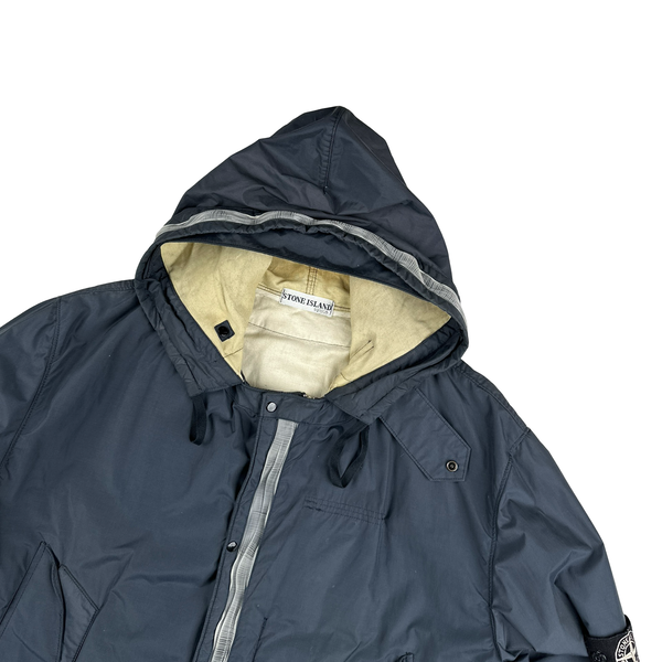Stone Island 2002 Vintage Navy Optic Fibre Light Jacket Jacket - XL