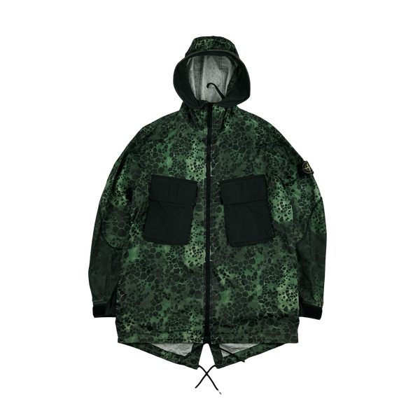 Stone Island 2018 Alligator Camo Light Cotton / Nylon Fishtail Parka - Medium