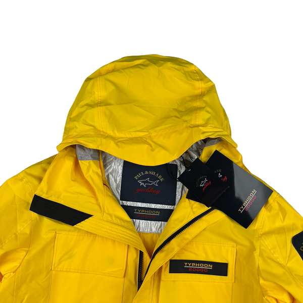 Paul & Shark Yellow 90s Fit Typhoon 20000 Reflective Strip Jacket - Large