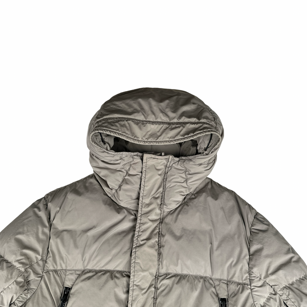 CP Company Beige Nycra Down Filled Puffer Long Jacket - Large